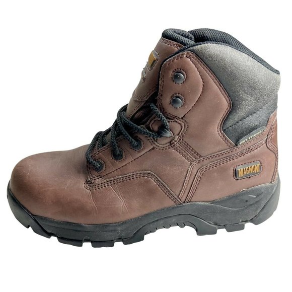 Magnum Essential Equipment Brown Leather Ion Mask Steel Toe Work Boots Size 9W - Picture 8 of 8